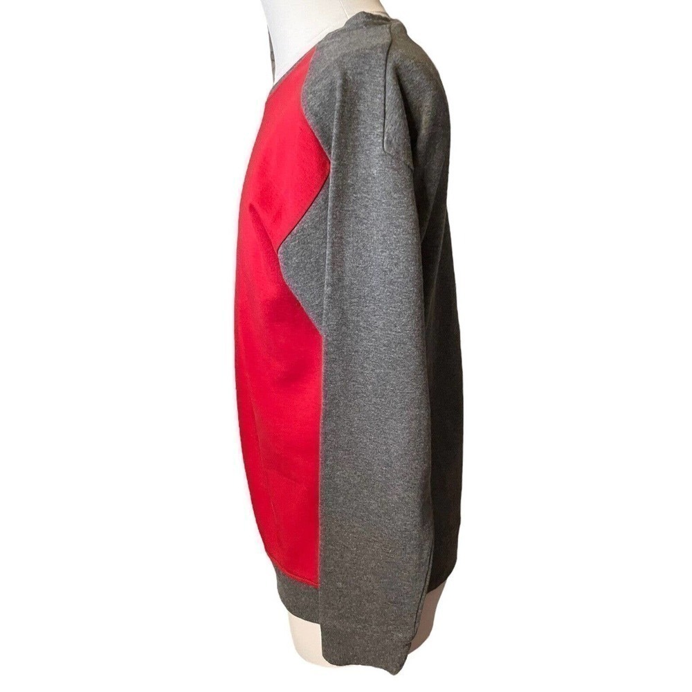 COS Men’s Colorblock Sweatshirt Red Gray Pullover Size Medium - Picture 3 of 9